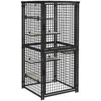 PawHut 33" L Outdoor Multi-Level Cat Enclosure with UV and Water-Resistant Cover-Provide shelter from rain and sun with water and UV-resistant canopy 