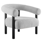 Modway Sable Upholstered Fabric Armchair - Light Grey Black-Rounded Open Profile
