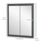 Kleankin Wall Mount Bathroom Mirror Cabinet with Two Doors - White-2 adjustable shelves within 5 position accommodate different sized items