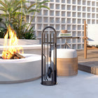 Outsunny Fireplace Tools Set - 5 Pieces Metal Fireside Accessories - Black-Metal built with powder coating enhances durability