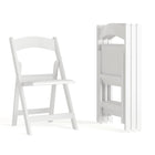 Flash Furniture HERCULES White Resin Folding Chair with White Vinyl Padded Seat - 4 Pack-1000 lb. Weight Capacity