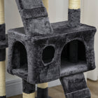 PawHut 68" Multi-Level Large Cat Tree Tower with Condo - Charcoal Grey-Colour: Charcoal Grey 