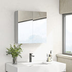 Kleankin Wall Mount Medicine Cabinet with Shelf and Mirror - High Gloss White-Wall-mounted design is space-saving