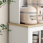 HOMCOM 72" H Kitchen Pantry Cabinet with 3 Units, 2 Open Shelves and Countertop - White-Can be used in any room including the kitchen, pantry, garage, or bathroom 