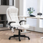 Vinsetto Massage Office Chair with 6-Point Vibration - White-Controlled by wired remote controller, with side pocket for storage