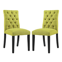 Modway Duchess Fabric Dining Chair - Wheatgrass - 2 Pack-Dense Foam Padding for Comfort
