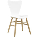 Modway Cascade Wood Dining Chair - White-Mid-Century Dining Side Chair