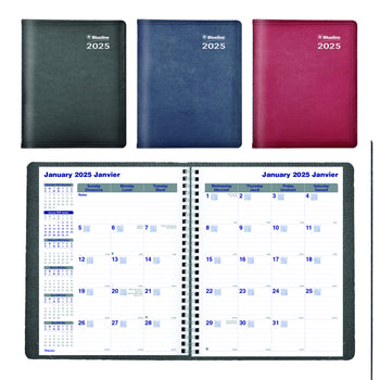 Blueline® 2025 Net Zero Carbon™ Weekly Planner – Eco-Friendly Bilingual Appointment Book, Jan-Dec, Twin-Wire Binding, 8" X 5"