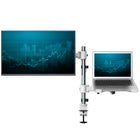 ShoppingAll Adjustable Dual Monitor & Laptop Mount Stand with 2 Swing Arms for Monitors up to 32" - White-9