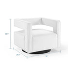 Modway Booth Performance Velvet Performance Velvet Swivel Armchair - White-Performance Velvet Upholstery