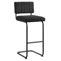 Modway Parity Boucle Bar Stools - Black Black - Set of 2-Mid-Century Modern Dining Bar Stools