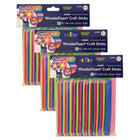 Creativity Street WonderFoam Jumbo Craft Sticks - Assorted Colors - 6" x 3/4" - 3 Packs of 100-Flexible foam craft sticks