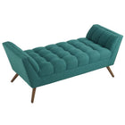 Modway Response Medium Upholstered Fabric Bench - Teal-Bench Weight Capacity - 662 lbs.