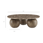 Modway Pietra Indoor/Outdoor Round Coffee Table - Dark Emperador Marble-Faux Emperador Marble Top