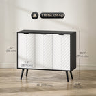 HOMCOM Modern 36" L Sideboard Buffet Cabinet - Black-Can be used as a coffee bar cabinet, dining room server or TV console