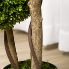 HOMCOM 35" Artificial Boxwood Triple Ball Topiary Tree - Green-Colour: Light Green 