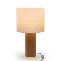 Decent Living Wooden Maple Table Lamp - Canadian Flag with Canada-Made in Canada with local premium Canadian maple.