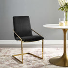 Modway Pitch Performance Velvet Dining Armchair - Gold/Black-Gold Stainless Steel