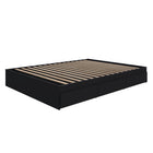 Nexera 3-Drawer Storage Bed Frame - Full Size - Black-3 drawers mounted on metal slides that can be installed on the left or the right side of the bed, at your convenience