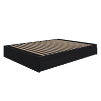 Nexera 3-Drawer Storage Bed Frame - Full Size - Black-3 drawers mounted on metal slides that can be installed on the left or the right side of the bed, at your convenience