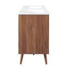 Modway Transmit 48" Double Sink Bathroom Vanity - Walnut/White-Full-Extension Drawers