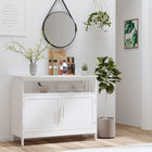 HOMCOM 39.4" L Kitchen Sideboard Storage Cabinet - White-MDF frame makes the table stable