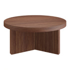 Hudson&Canal Holm 32"W Round Coffee Table - Satin Walnut-Features easy assembly