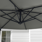 Outsunny Cantilever Patio Umbrella with 360° Rotation and Crank - 10' - Grey-Made of quality polyester fabric and a powder-coated metal frame for stability