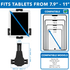 Mount-It! MI-3785 Universal Tablet Stand with Lock-Apple compatibility: iPad Air 4, iPad Air 5, iPad incl. generations 9 and 10, iPad Pro 11" (generations 1, 2, 3 & 4)