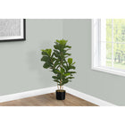 Monarch Specialties 41" Artificial Indoor Fiddle Tree - Floor - Black Pot-70 real touch, adjustable, lush green leaves create a lifelike appearance