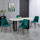 HOMCOM Dining Chairs in Velvet Accent - Green - Set of 4-Channel quilted velvet-feel upholstery is super soft to the touch