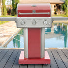 Kenmore 3 Burner Pedestal Gas Grill - Red-Primary Cooking Area: 381.8 square inches.