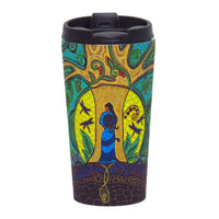 Oscardo Leah Dorion Strong Earth Woman Indigenous Art Travel Mug-Authentic Indigenous Art Design - Features licensed artwork by First Nations, Inuit, and Métis artists from across Canada, celebrating Indigenous culture and creativity