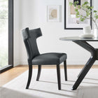Modway Curve Vegan Leather Dining Chair - Grey-Dense Foam Padding