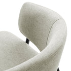 Modway Nella Upholstered Heathered Chenille Dining Chairs - Taupe/Black - 2 Pack-10