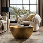 Modway Viora 32" Metal Storage Coffee Table - Burnished Brass-Cylindrical Design