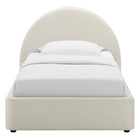Modway Resort Performance Velvet Arched Round Twin Platform Bed - Alabaster-Wood Slat Support