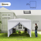Outsunny 10' ft W x 10 ft L Outdoor Pop Up Party Tent with Carrying Bag - Bright White-Constructed with the powder coated steel frame in superior strength and durability