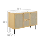Modway Chaucer 48" Double Sink Bathroom Vanity - Oak/White-Adjustable Shelves
