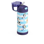 Thermos FUNtainer Vacuum Insulated Stainless Steel Water Bottle - 410mL - Bluey -Keeps drinks cold for up to 12 hours