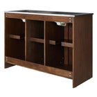 Modway Appia 48" Double Sink Bathroom Vanity - Walnut/Black-Adjustable Shelf