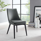 Modway Viscount Vegan Leather Dining Chair - Grey-Dense Foam Padding