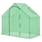 Outsunny 6'x3.3'x5.5' Walk-in Garden Greenhouse with Door & Window - Green PE Cover- Constructed with reinforced steel frame for durable use and extra stable 