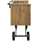 Modway Prevail Dining Stand - Brown-Front Smaller Wheels Rotate