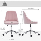 Vinsetto Vanity Office Chair with Swivel Wheels - Pink-Swivel wheels and seat ensure easy and quick mobility