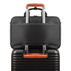 Champs Onyx Nylon Laptop Bag - Black-Padded mesh Trolley strap for carry-on luggage