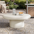 Modway Argos Indoor/Outdoor Patio Concrete Round Coffee Table - White-Indoor/Outdoor Design
