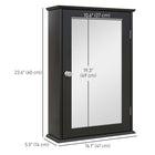 Kleankin Wall Mount Bathroom Mirror Cabinet with Shelves - Black-The surface is painted, which is easy to clean