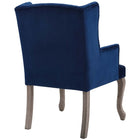 Modway Realm French Vintage Dining Performance Velvet Armchair - Navy-Elegant Deep Button Tufting