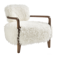 Modway Zinnia Faux Fur Accent Chair - White-Faux Fur Upholstery